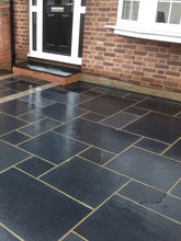 Load image into Gallery viewer, BLACK LIMESTONE SAWN EDGES MIX PATIO PACKS