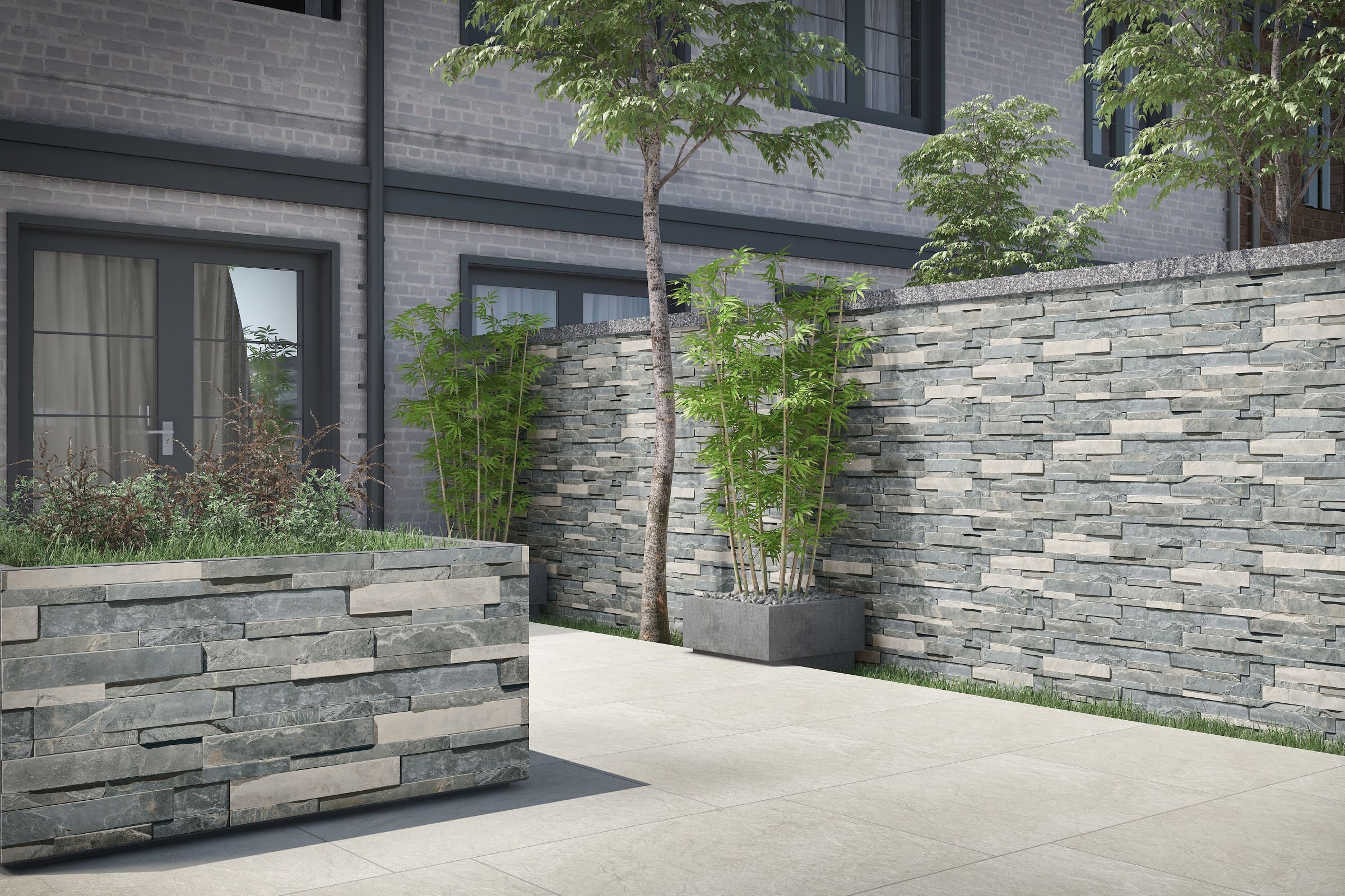 Using Porcelain As Wall Cladding LONDON GREY 600 X 150 PORCELAIN WALL CLADDING – PAVING STOCK